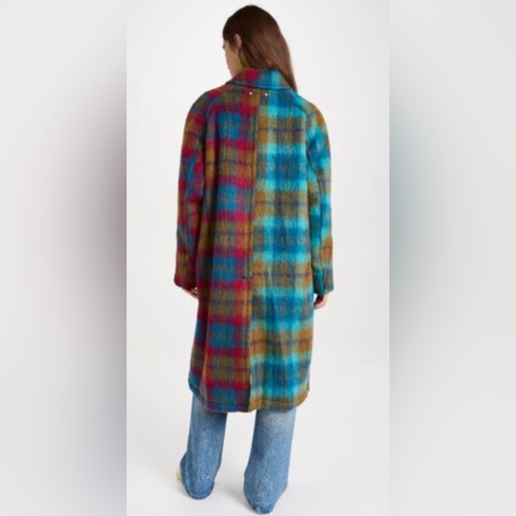 ANDERSSON BELL UNISEX HARRY CHECK BALMACAAN SHAGGY WOOL COAT SZ XS - Picture 4 of 10